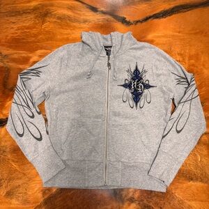 Y2K Harley-Davidson Gray Hoodie with Iconic Logo 96440-10VW/000L